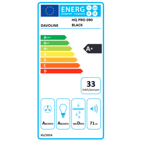 DAVOLINE HQ PRO 90 BLACK ΑΠΟΡΡΟΦΗΤΗΡΑΣ ΣΥΡΟΜΕΝΟΣ 772m3/h 90CM